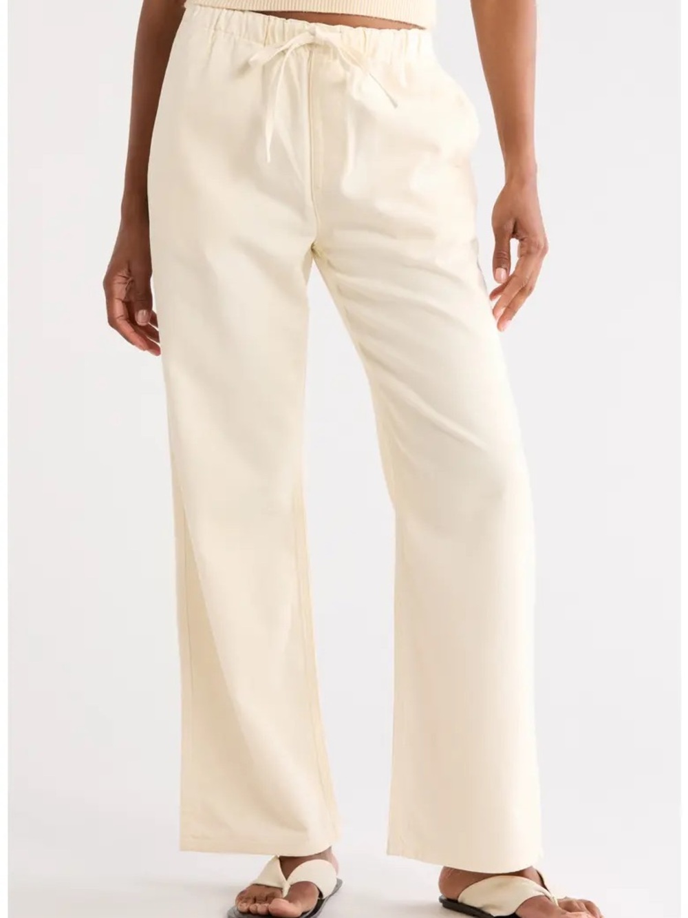 rag & bone Cream white Wide-Leg Drawstring Pants, size Small